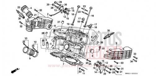 CULASSE (ARRIERE) VT1100CJ de 1988